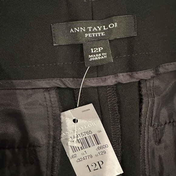 ANN TAYLOR WOMENS BLACK WHITE 12 PETITE PANTS NEW - Picture 6 of 8